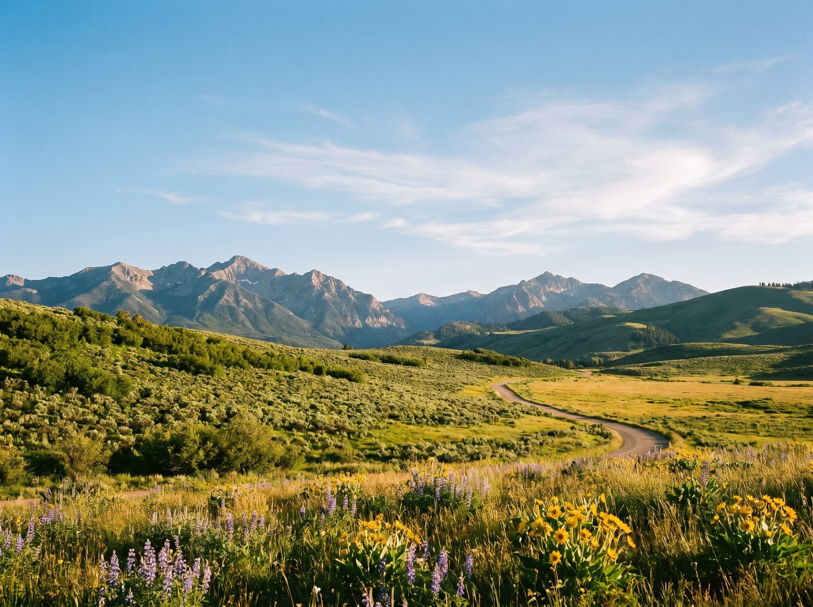 Summer mountain landscape in Sun Valley, Idaho